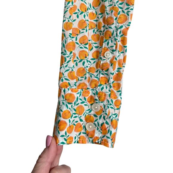 J. Crew Factory Women’s Lightweight Cotton Shirt Signature Fit Peaches Print S - Picture 9 of 10